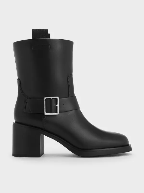 Charles & Keith - Kailey Side-Buckle Ankle Boots sold by Charles & Keith