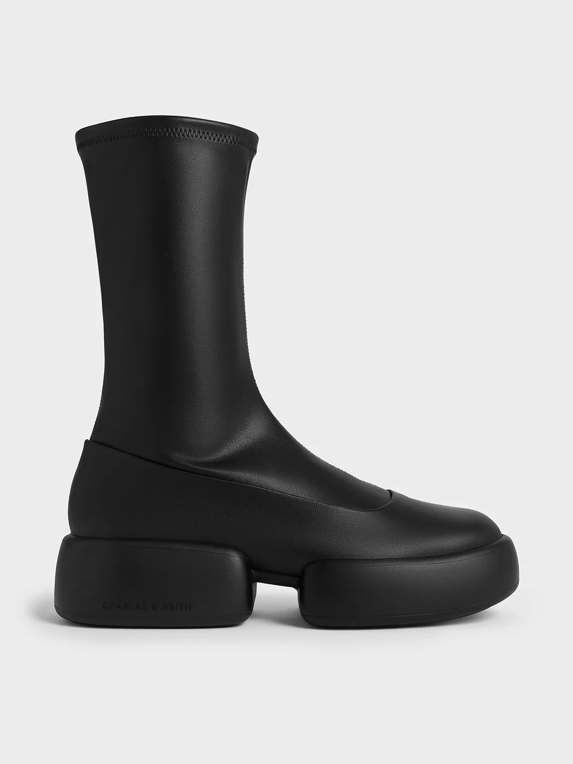 Charles & Keith - Jamie Side-Zip Platform Calf Boots sold by Charles & Keith