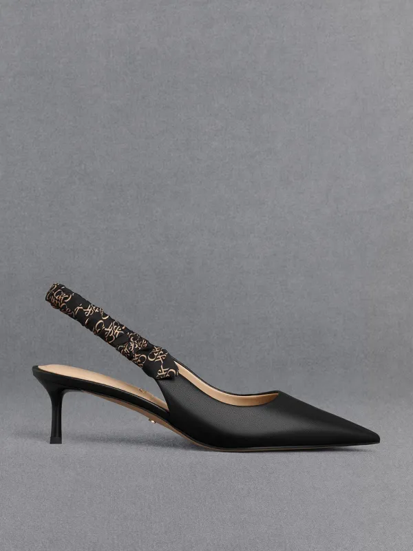 Charles & Keith - Tully Leather Ruched-Strap Slingback Pumps sold by Charles & Keith