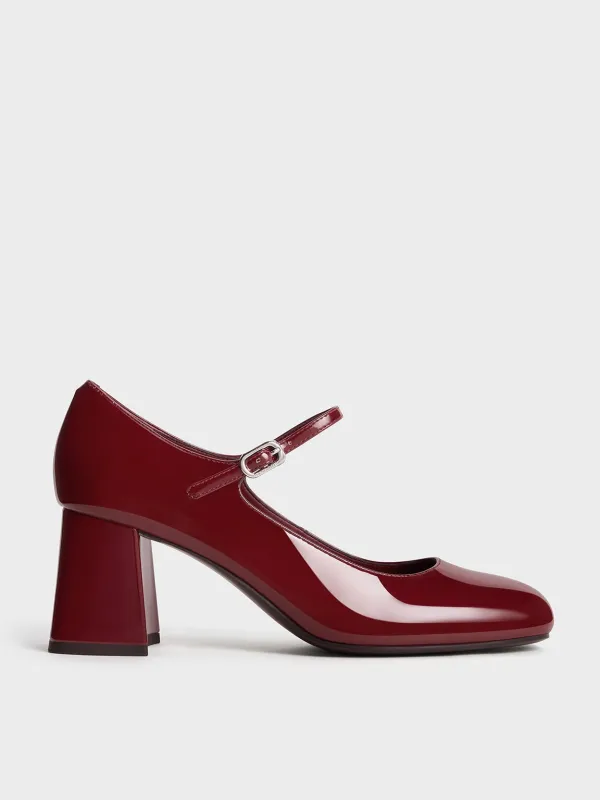 Charles & Keith - Patent Block-Heel Mary Jane Pumps sold by Charles & Keith