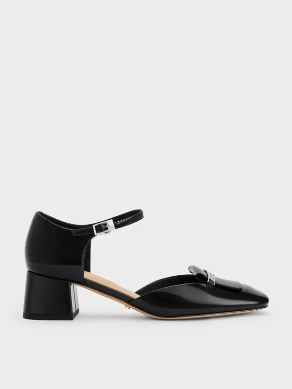 Charles & Keith - Leather Square-Toe D'Orsay Ankle-Strap Pumps sold by Charles & Keith