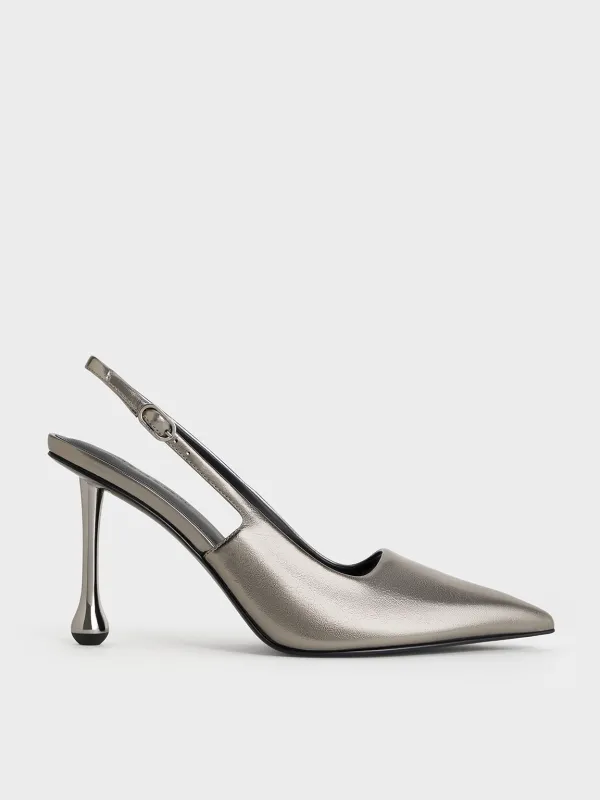 Charles & Keith - Metallic Sculptural-Heel Pointed-Toe Pumps sold by Charles & Keith