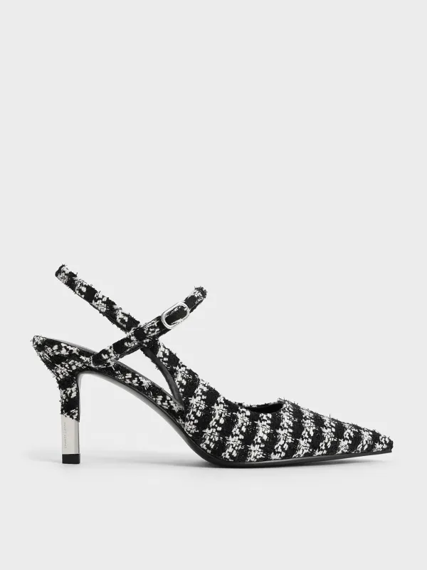 Charles & Keith - Tweed Two-Tone Heel Slingback Pumps sold by Charles & Keith