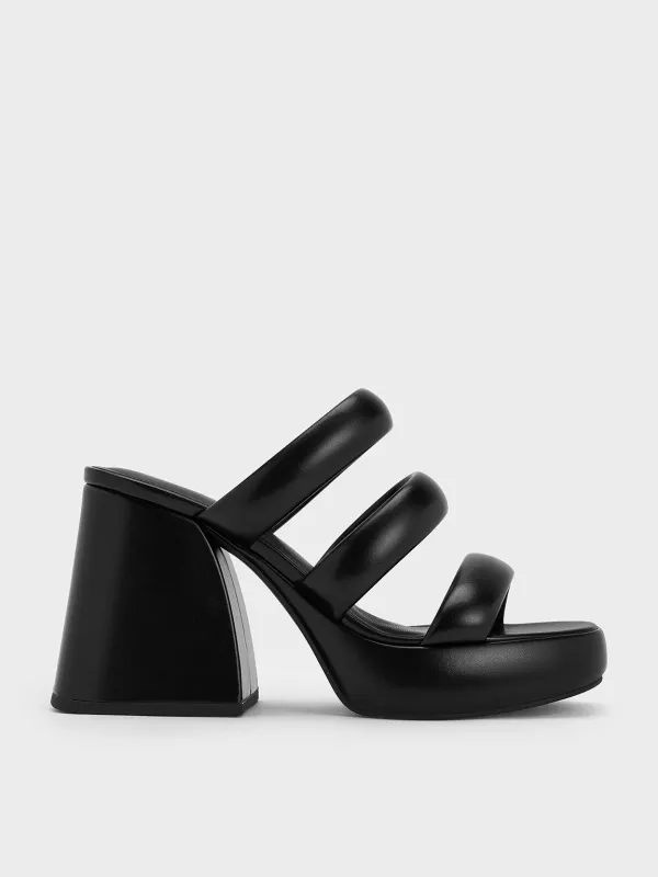 Charles & Keith - Tattie Puffy-Strap Platform Mules sold by Charles & Keith