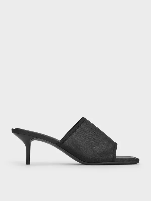 Charles & Keith - Loren Mesh Kitten-Heel Mules sold by Charles & Keith