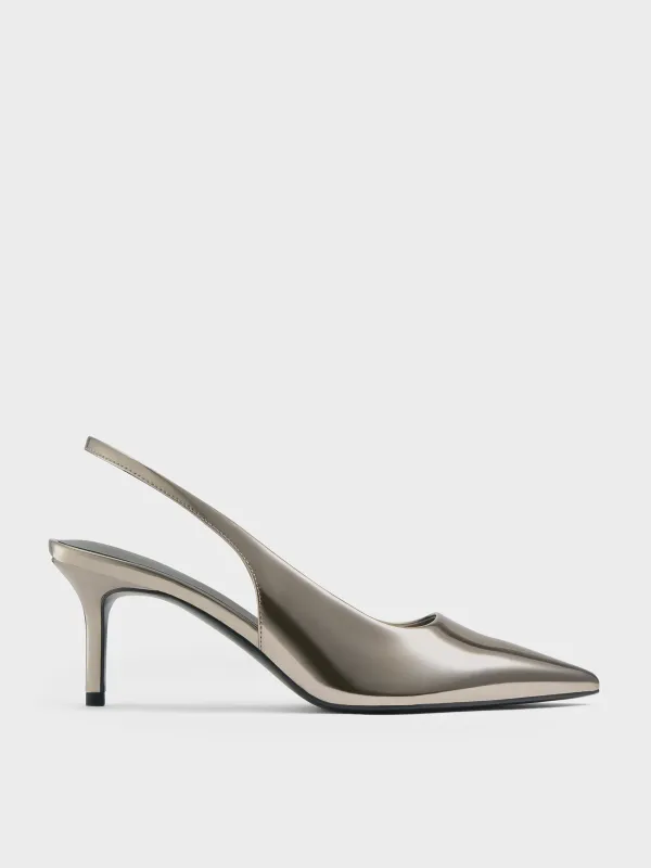 Charles & Keith - Kaia Metallic Pointed-Toe Slingback Pumps sold by Charles & Keith