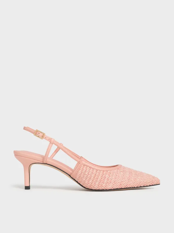 Charles & Keith - Raffia Pointed-Toe Slingback Pumps sold by Charles & Keith