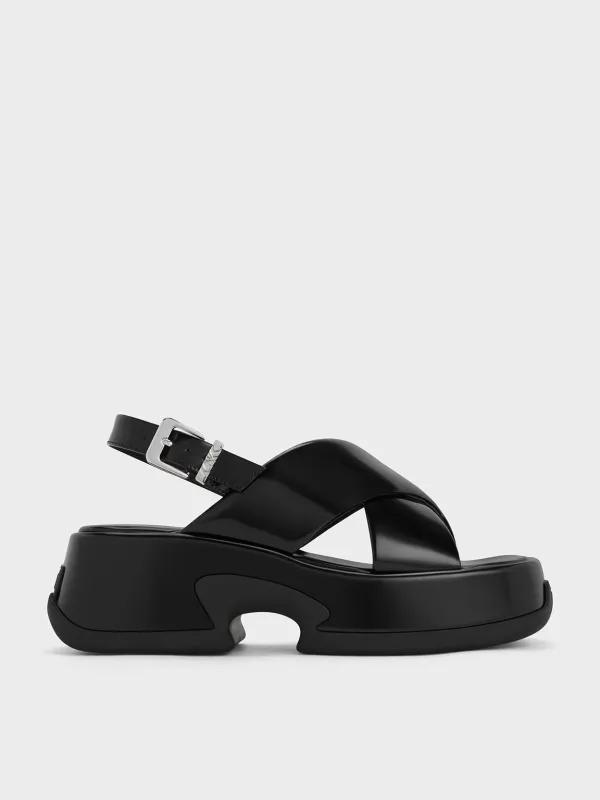 Charles & Keith - Caria Leather Platform Sandals sold by Charles & Keith