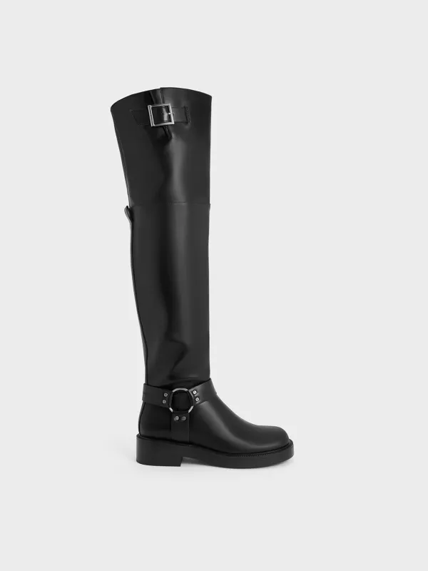 Charles & Keith - Davina Buckled Thigh-High Boots sold by Charles & Keith