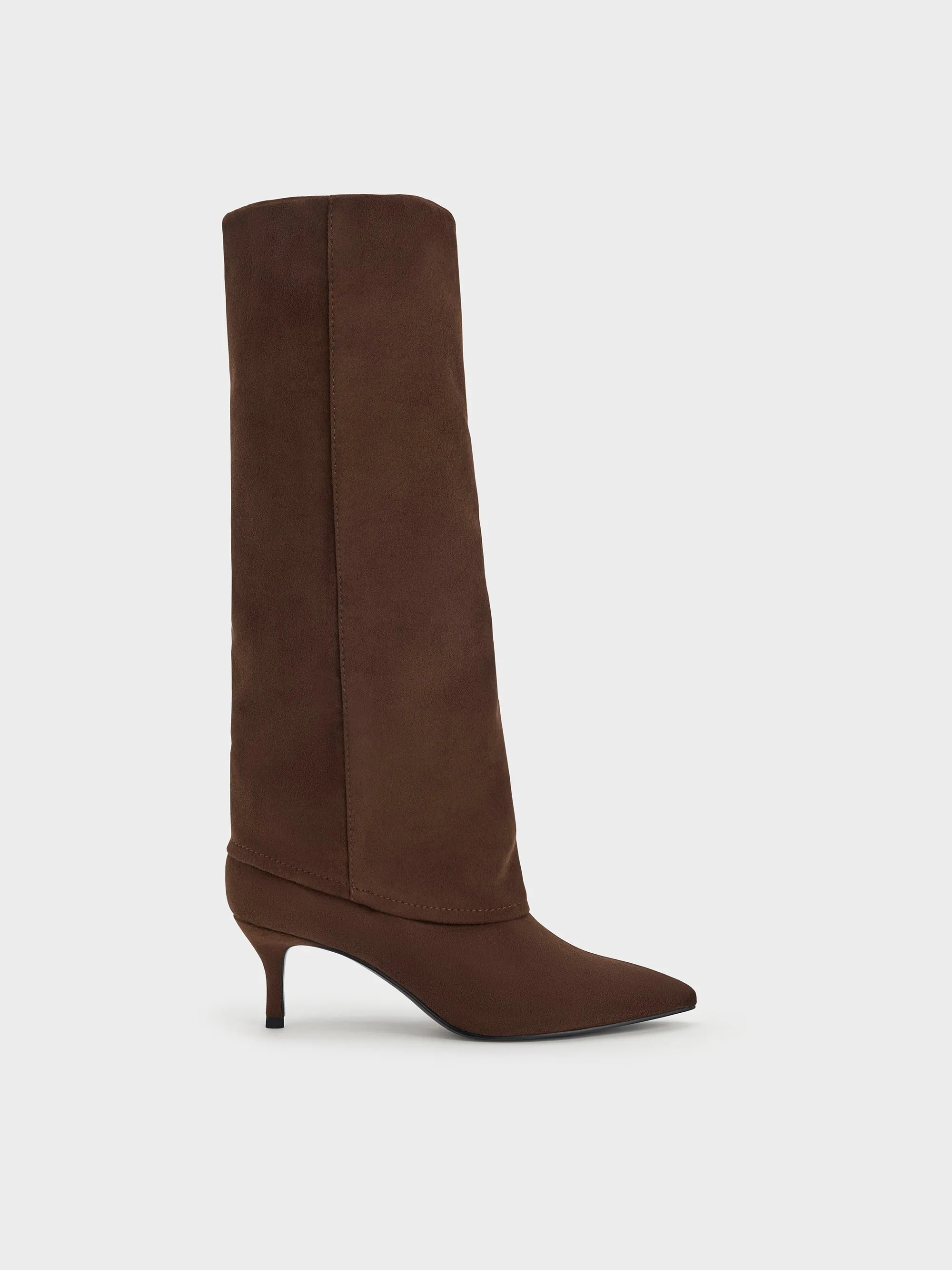 CHARLES & KEITH - Faux Suede Pointed Stiletto Knee-High Boots sold by Charles & Keith