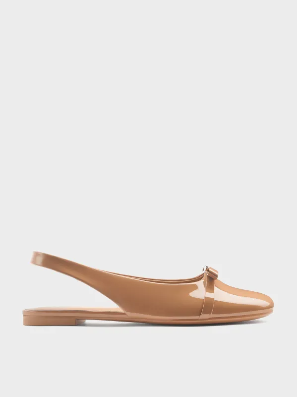 Charles & Keith - Dorian Patent Bow Slingback Flats sold by Charles & Keith