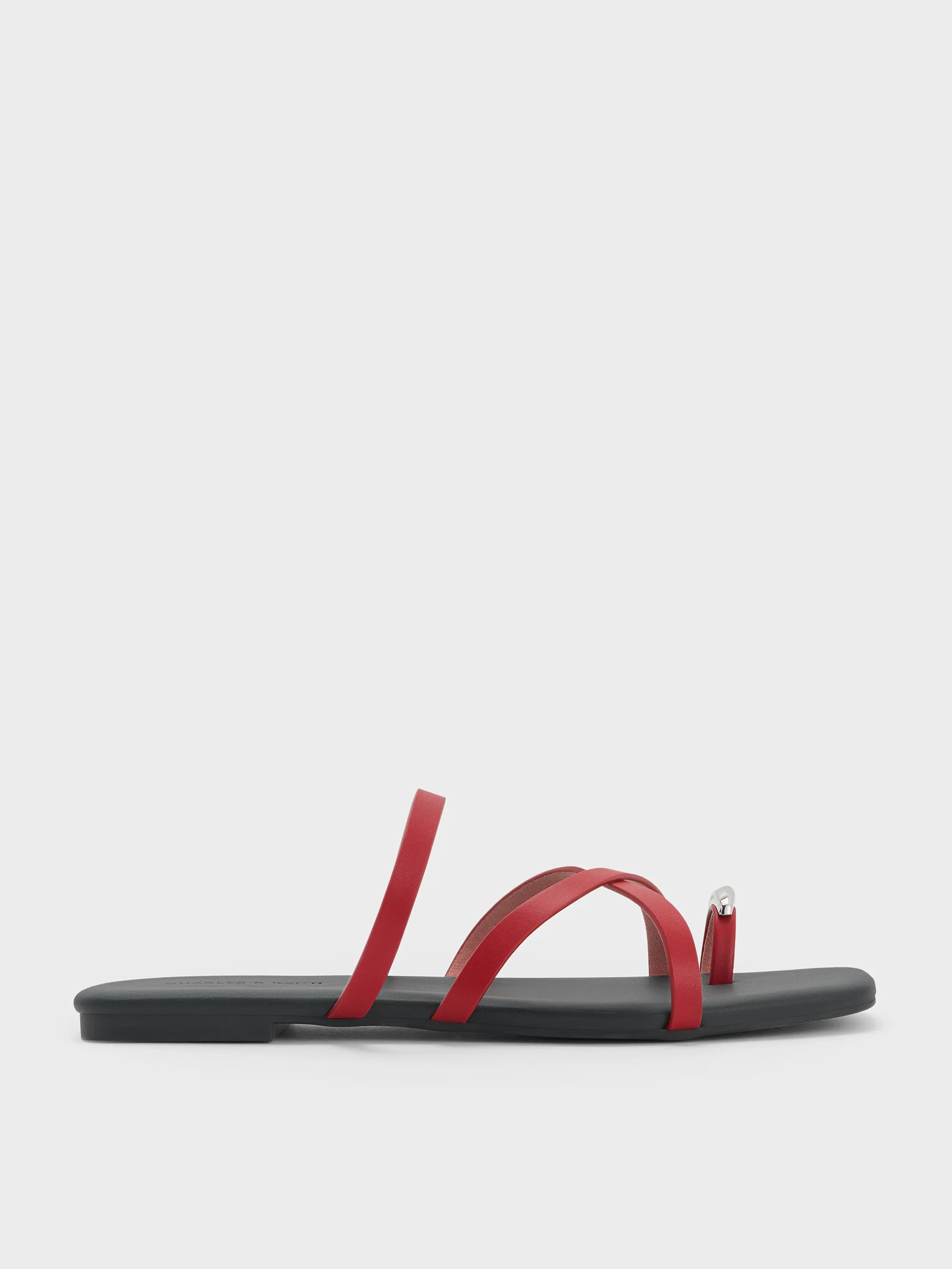 Charles & Keith - Metallic-Accent Strappy Toe-Ring Sandals sold by Charles & Keith