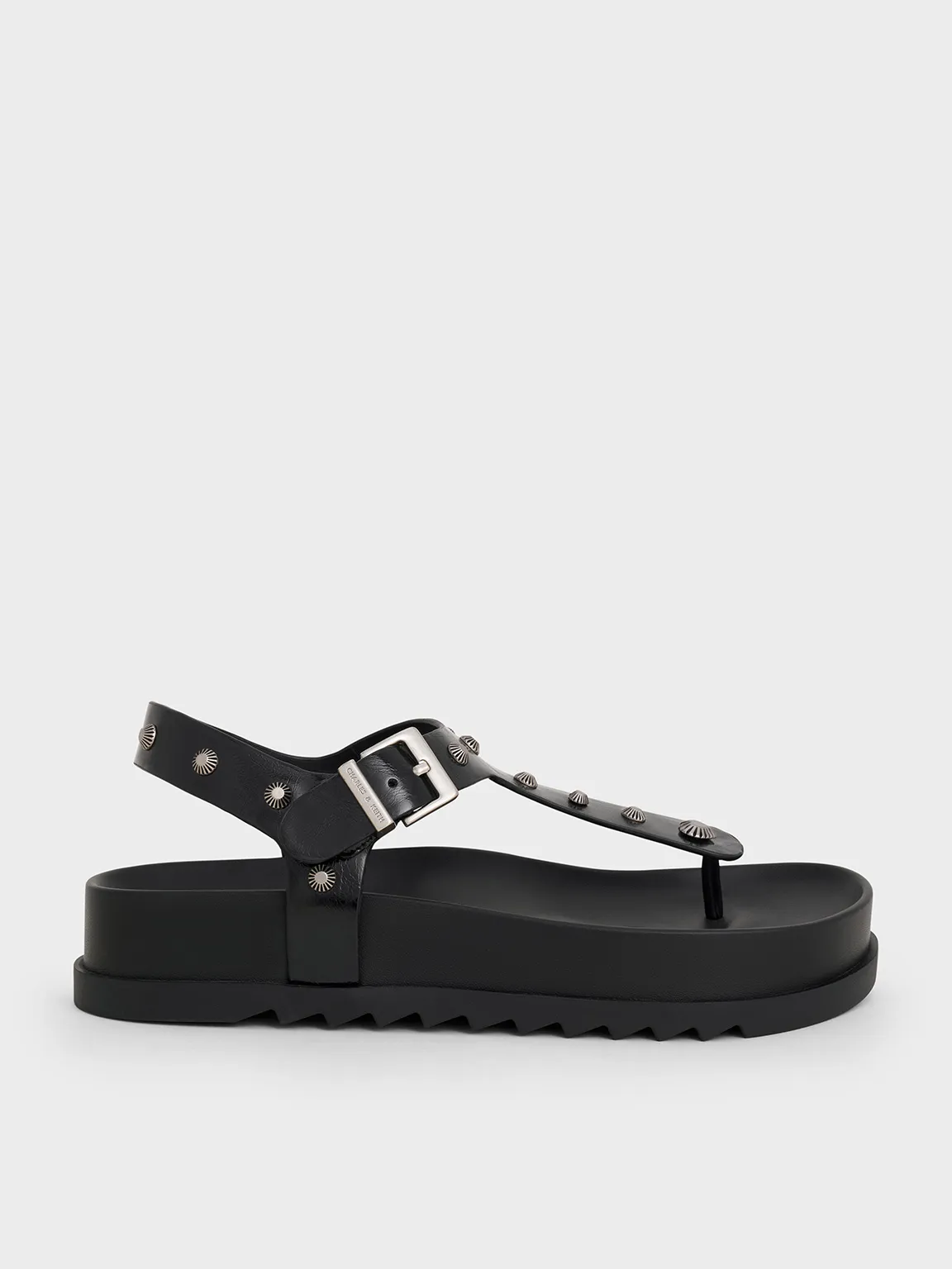 Charles & Keith - Studded Heart-Embellished Thong Sandals sold by Charles & Keith