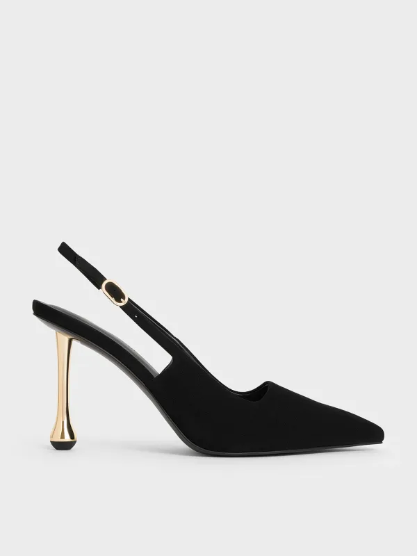 Charles & Keith - Faux Suede Sculptural-Heel Pointed-Toe Pumps sold by Charles & Keith