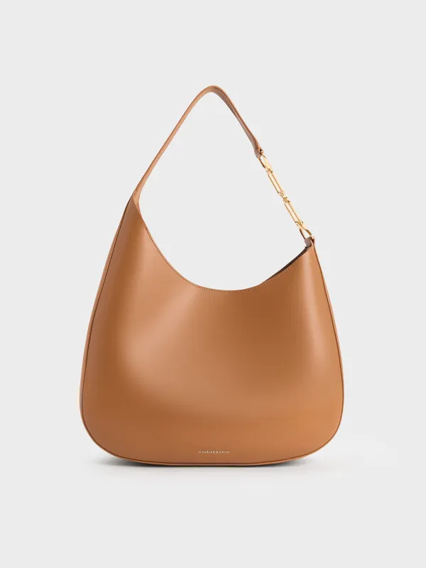 Charles & Keith - Agatha Chain-Accent Slouchy Hobo Bag sold by Charles & Keith