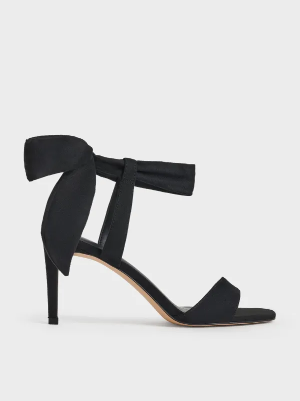 Charles & Keith - Eliana Textured Tie-Around Heeled Sandals sold by Charles & Keith