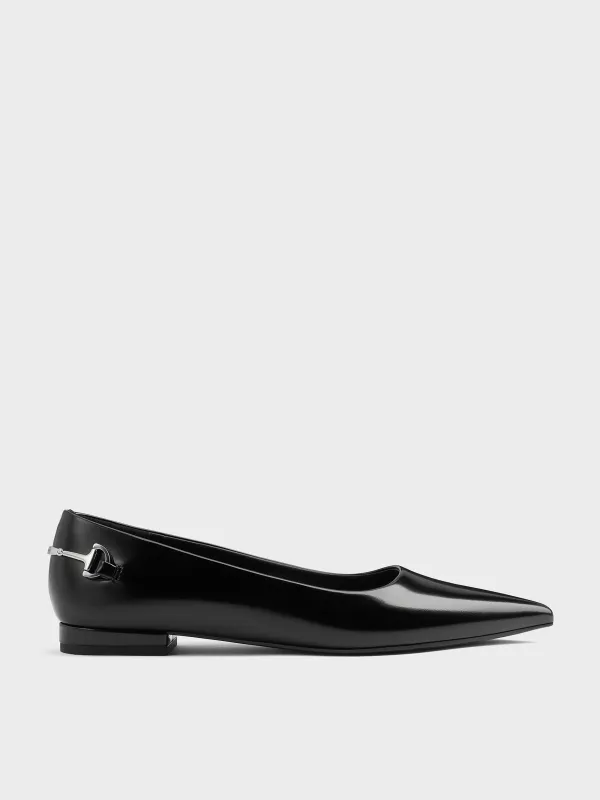 Charles & Keith - Erinna Metallic-Accent Pointed-Toe Flats sold by Charles & Keith