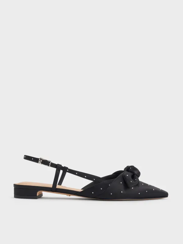Charles & Keith - Jayce Dotted Knot-Bow Slingback Flats sold by Charles & Keith