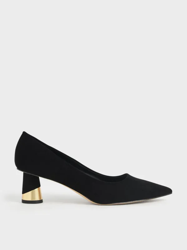 Charles & Keith - Cammie Metallic Sculptural Heel Textured Pumps sold by Charles & Keith