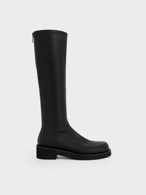 Charles & Keith - Chunky-Sole Knee-High Boots sold by Charles & Keith