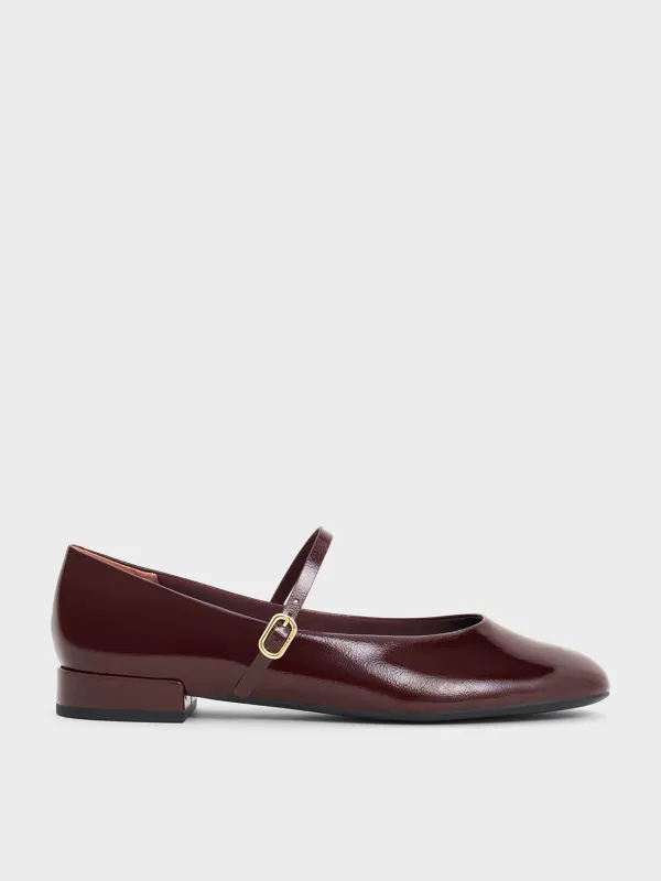 Charles & Keith - Gertrude Patent Round-Toe Mary Janes sold by Charles & Keith