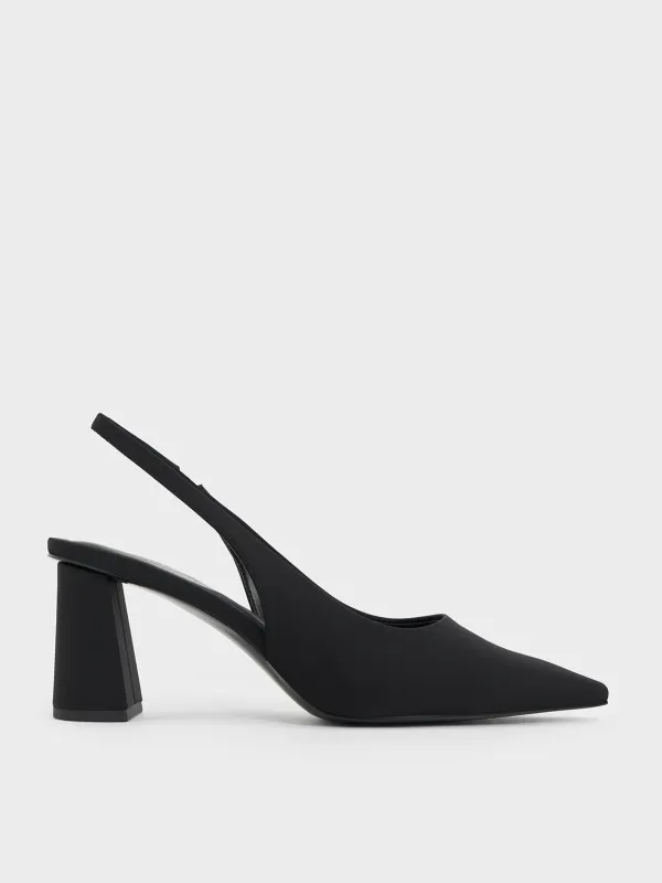 Charles & Keith - Teagan Elastane Trapeze Heel Slingback Pumps sold by Charles & Keith