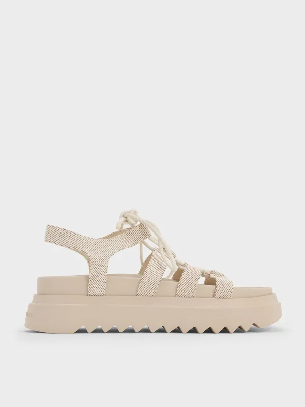 Charles & Keith - Gladiator Lace-Up Flatform Sandals sold by Charles & Keith