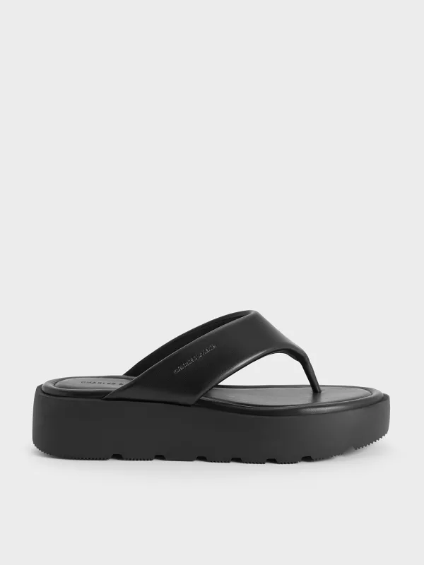 Charles & Keith - V-Strap Flatform Thong Sandals sold by Charles & Keith