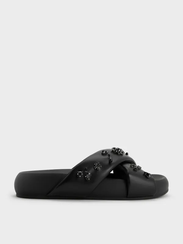 Charles & Keith - Gem & Pearl Flatform Sandals sold by Charles & Keith