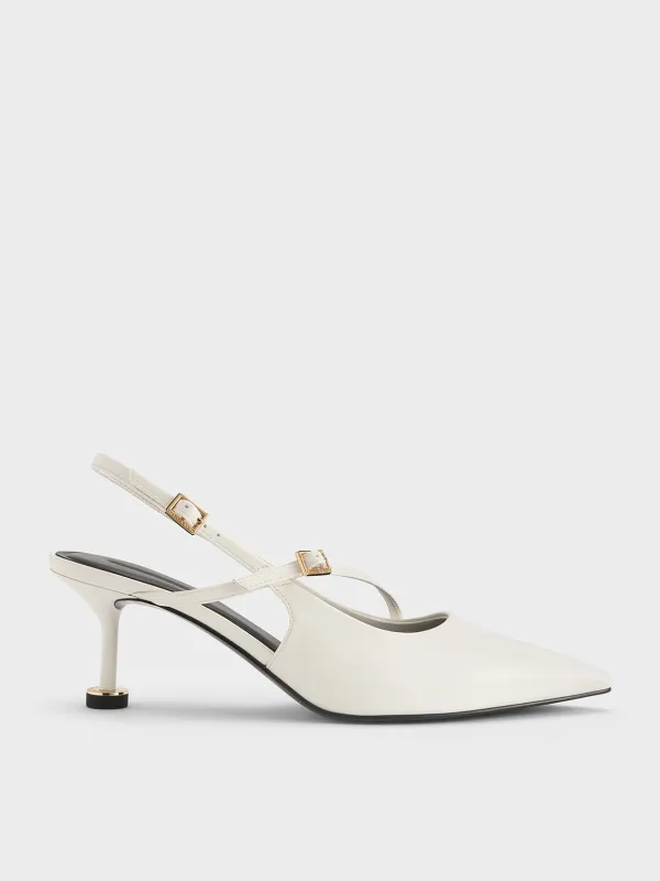 Charles & Keith - Wynn Buckled Sculptural-Heel Slingback Pumps sold by Charles & Keith