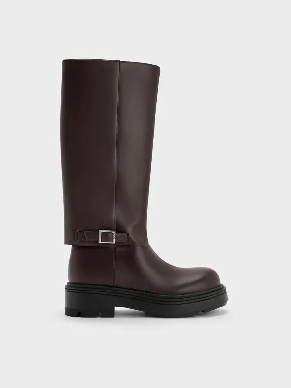Charles & Keith - Davis Buckled Fold-Over Boots sold by Charles & Keith