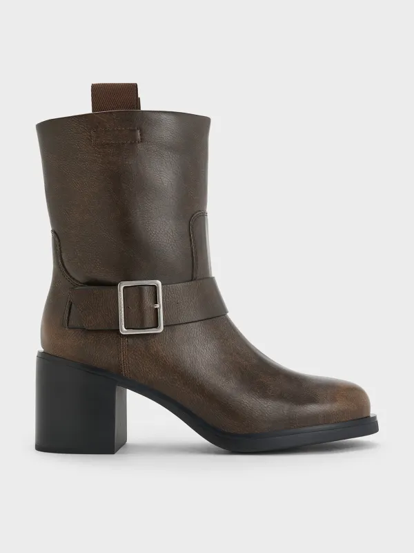 Charles & Keith - Kailey Side-Buckle Ankle Boots sold by Charles & Keith