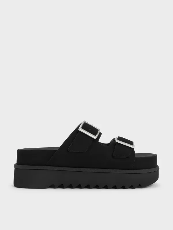 Charles & Keith - Buckled Double-Strap Flatform Sandals sold by Charles & Keith
