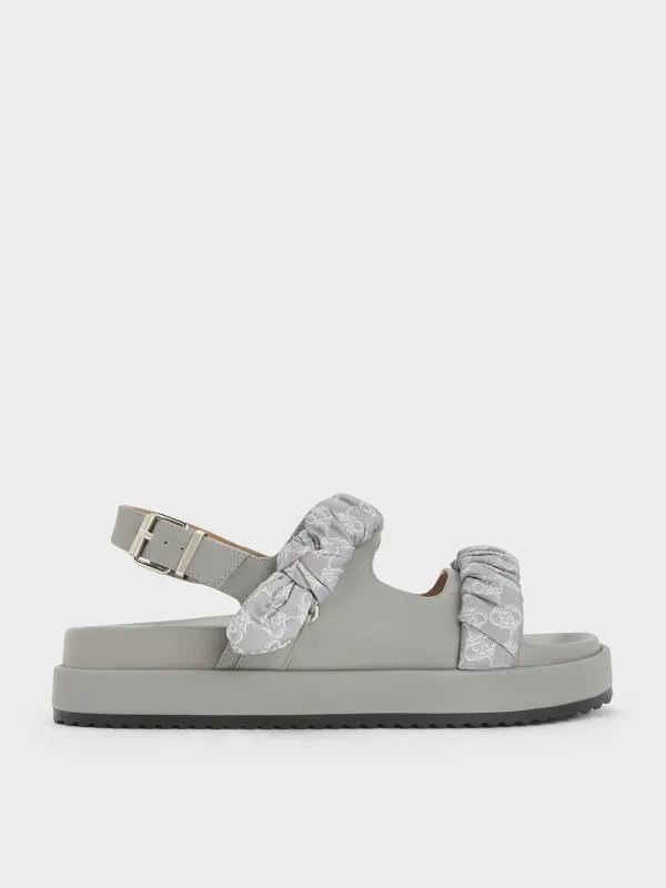 Charles & Keith - Tully Leather Ruched-Strap Sandals sold by Charles & Keith