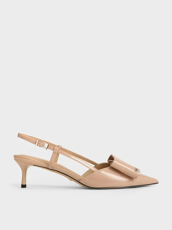 Charles & Keith - Lu Patent Leather Bow Slingback Pumps sold by Charles & Keith