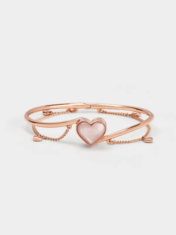 Charles & Keith - Annalise Heart Stone Chain-Link Bracelet sold by Charles & Keith