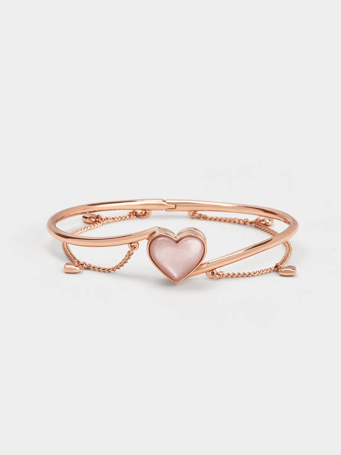 CHARLES & KEITH - Annalise Heart Stone Chain-Link Bracelet sold by Charles & Keith