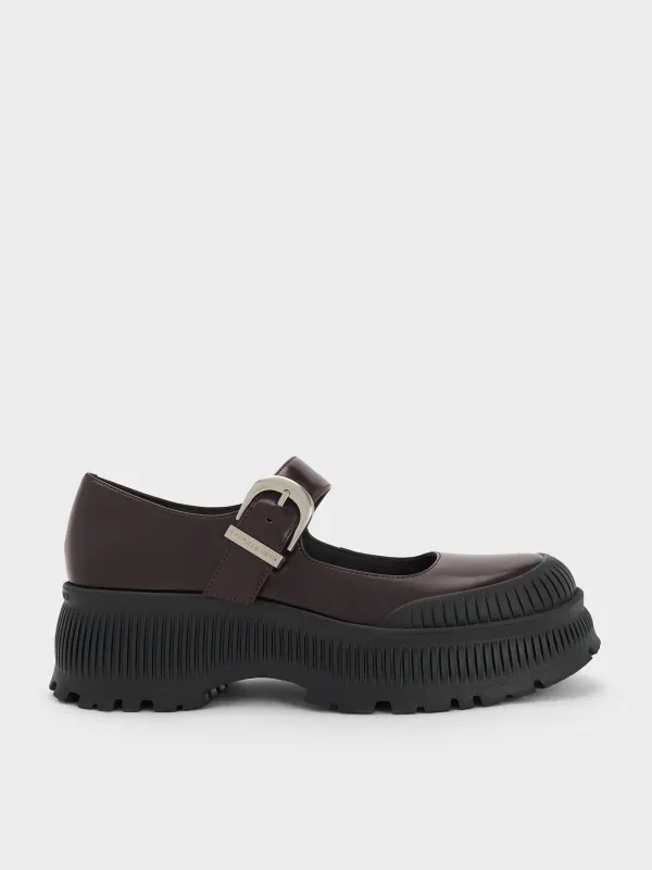 Charles & Keith - Darra Ridged-Sole Platform Mary Janes sold by Charles & Keith
