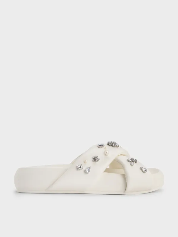 Charles & Keith - Gem & Pearl Flatform Sandals sold by Charles & Keith