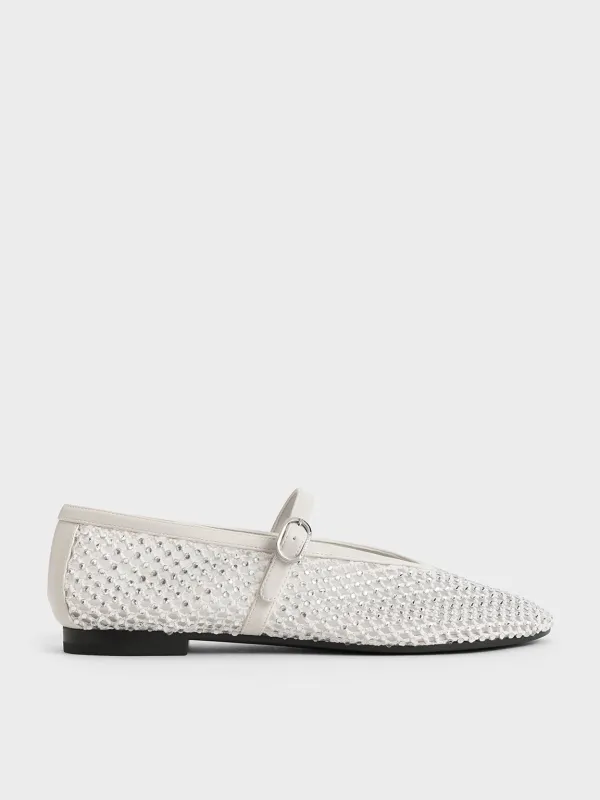 Charles & Keith - Maggie Mesh Crystal-Embellished Mary Janes sold by Charles & Keith