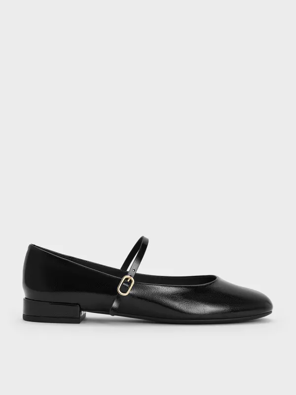 Charles & Keith - Gertrude Patent Round-Toe Mary Janes sold by Charles & Keith
