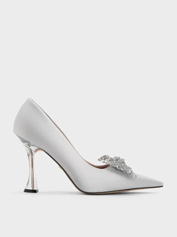 Charles & Keith - Recycled Polyester Beaded Bow Pumps sold by Charles & Keith