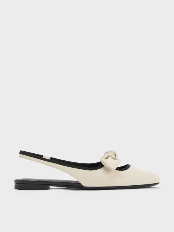 Charles & Keith - Knot-Bow Slingback Flats sold by Charles & Keith