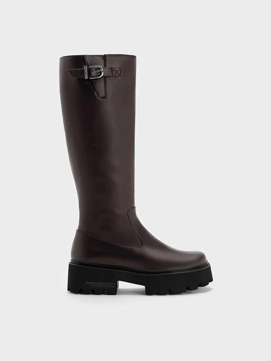 Charles & Keith - Imogen Side-Buckle Chunky Knee-High Boots sold by Charles & Keith