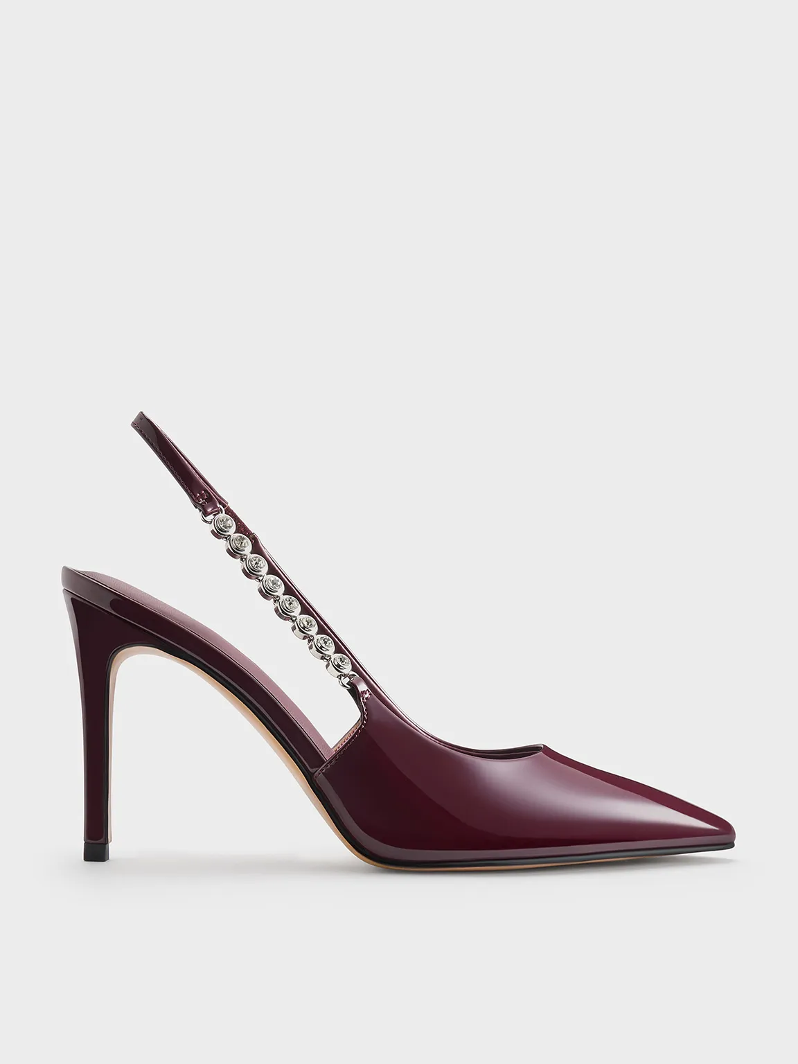 Charles & Keith - Flores Patent Gem-Strap Slingback Pumps sold by Charles & Keith
