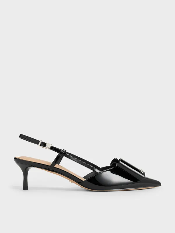 Charles & Keith - Lu Patent Leather Bow Slingback Pumps sold by Charles & Keith