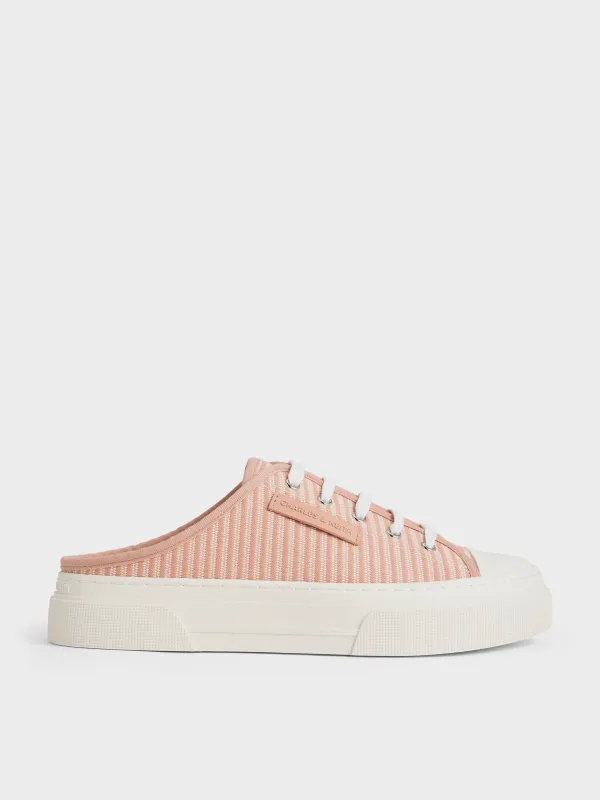 Charles & Keith - Kay Striped Slip-On Sneakers made by Charles & Keith