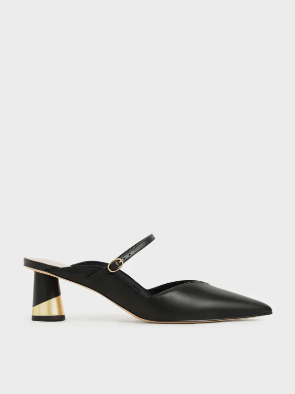 Charles & Keith - Cammie Metallic Sculptural Heel Mules sold by Charles & Keith