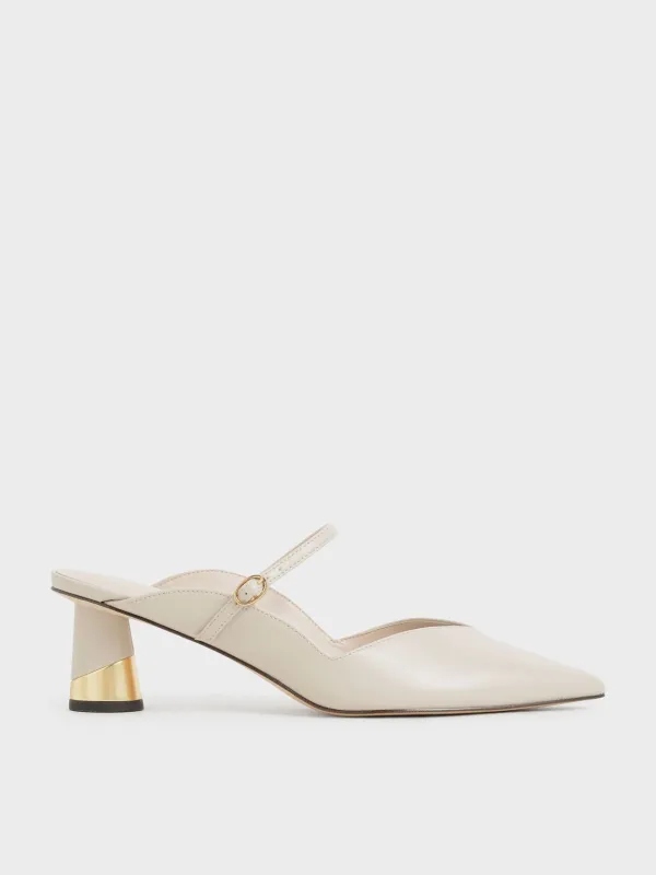 Charles & Keith - Cammie Metallic Sculptural Heel Mules sold by Charles & Keith