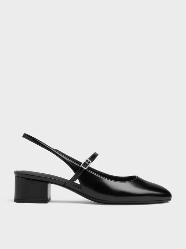 Charles & Keith - Block-Heel Slingback Mary Jane Pumps sold by Charles & Keith